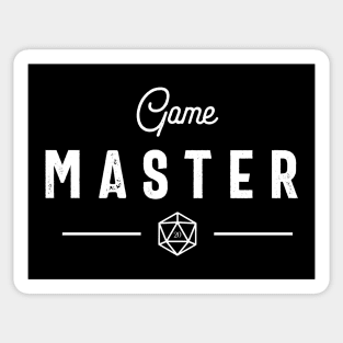 Game Master with Polyhedral D20 Dice Dungeons Crawler and Dragons Slayer Tabletop RPG Addict Sticker